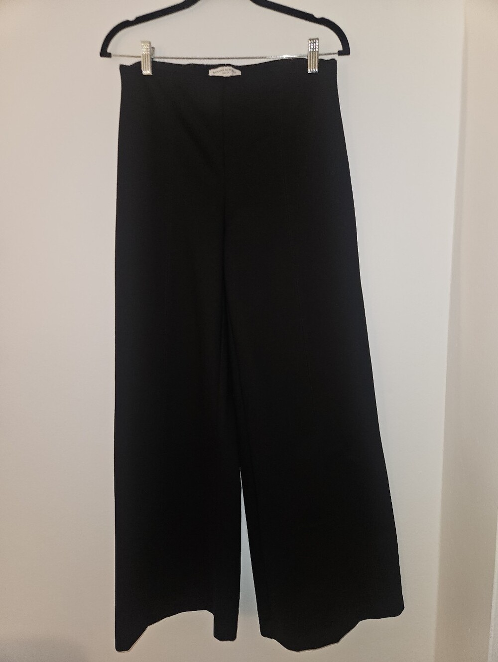 Banana Republic High Rise Black Ponte Wide-Leg Women's Pants - Picture 3 of 5